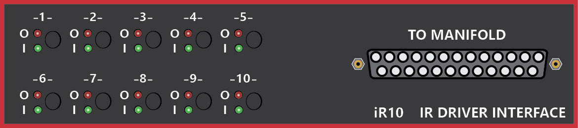 The iR5 is a ten-channel infrared driver interface meant for beam break sensors
